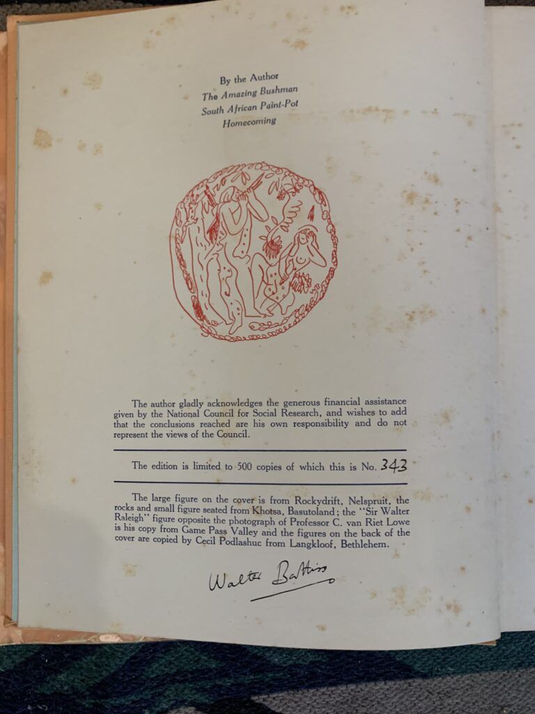 The Artists of The Rocks - Walter Battiss, signed, limited, number 174 of 500 (without dust cover) - Image 2