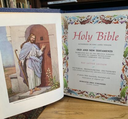 Holy Bible Freemason Masonic Master Reference Red Letter Edition Heirloom Blue leather - Image 2