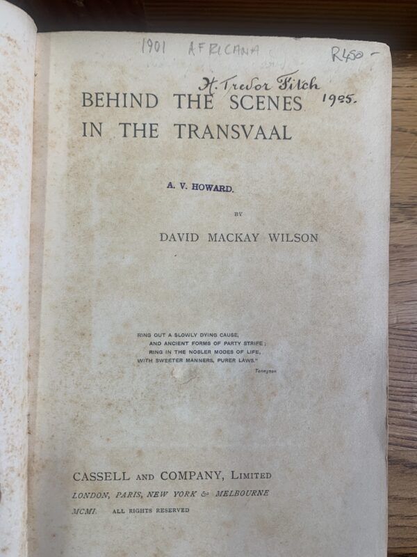 Behind the Scenes in the Transvaal Paperback – 30 June 2007 by David Mackay Wilson - Image 2
