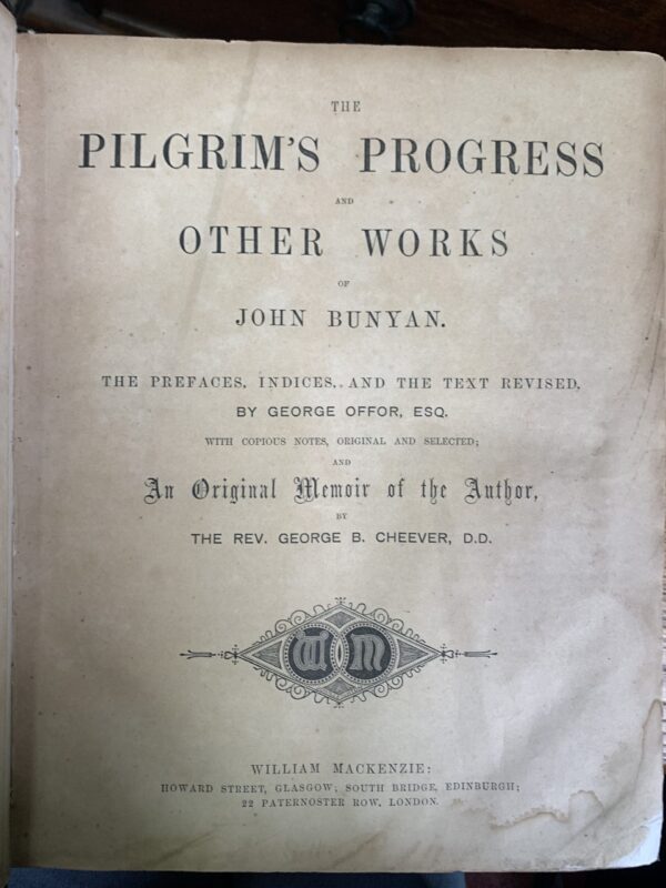 The Pilgrims Progress - John Bunyen with memoir by Gerge Cheever. D.D. 1861 - Image 5