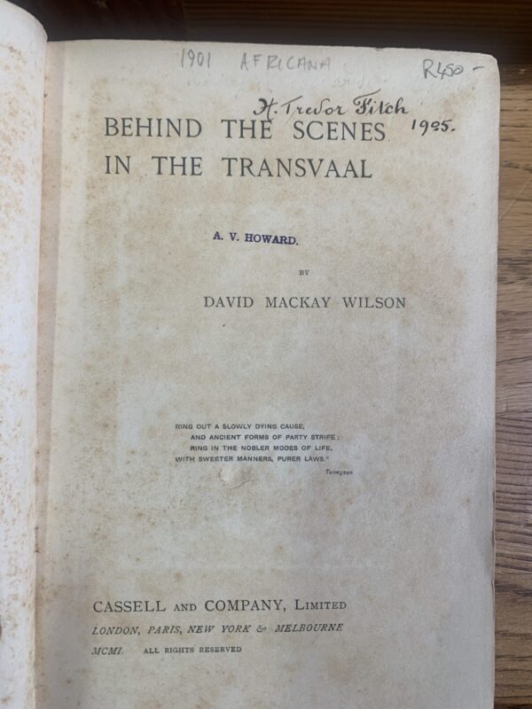 Behind the Scenes in the Transvaal Paperback – 30 June 2007 by David Mackay Wilson - Image 2