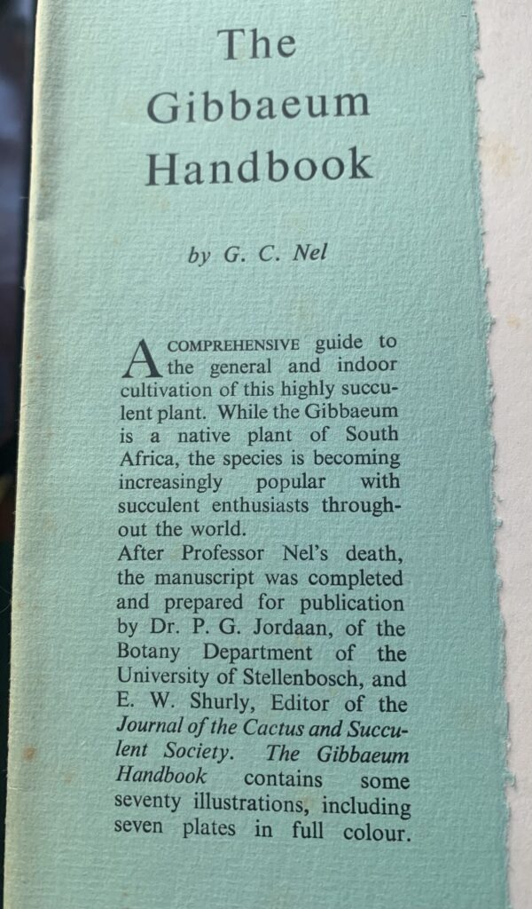 The Gibbaeum Handbook. – G C Nel, edited by P G Jordaan & E W Shurly, - Image 2