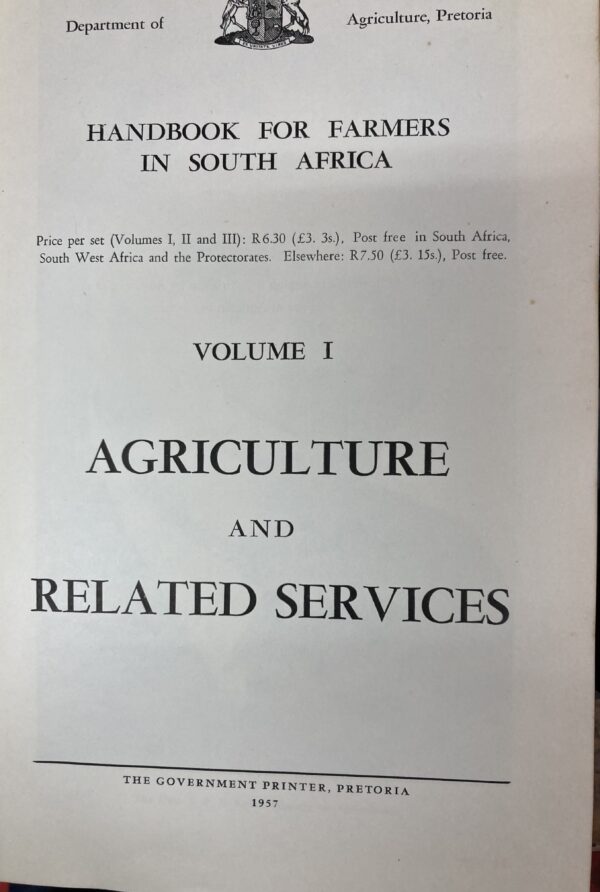 Handbook for Farmers in South Africa Volume I to III 1957 - - Image 4