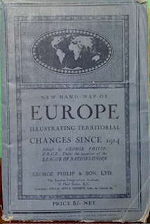 New hand-map of Europe to illustrate territorial changes since 1914 - George Philip & Son